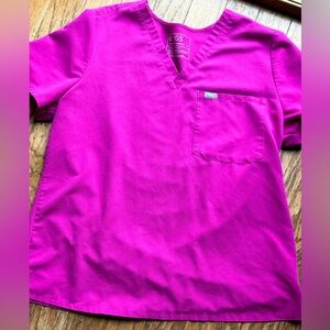 FIGS Women's Catarina One Pocket scrub top-Rasberry Sorbet